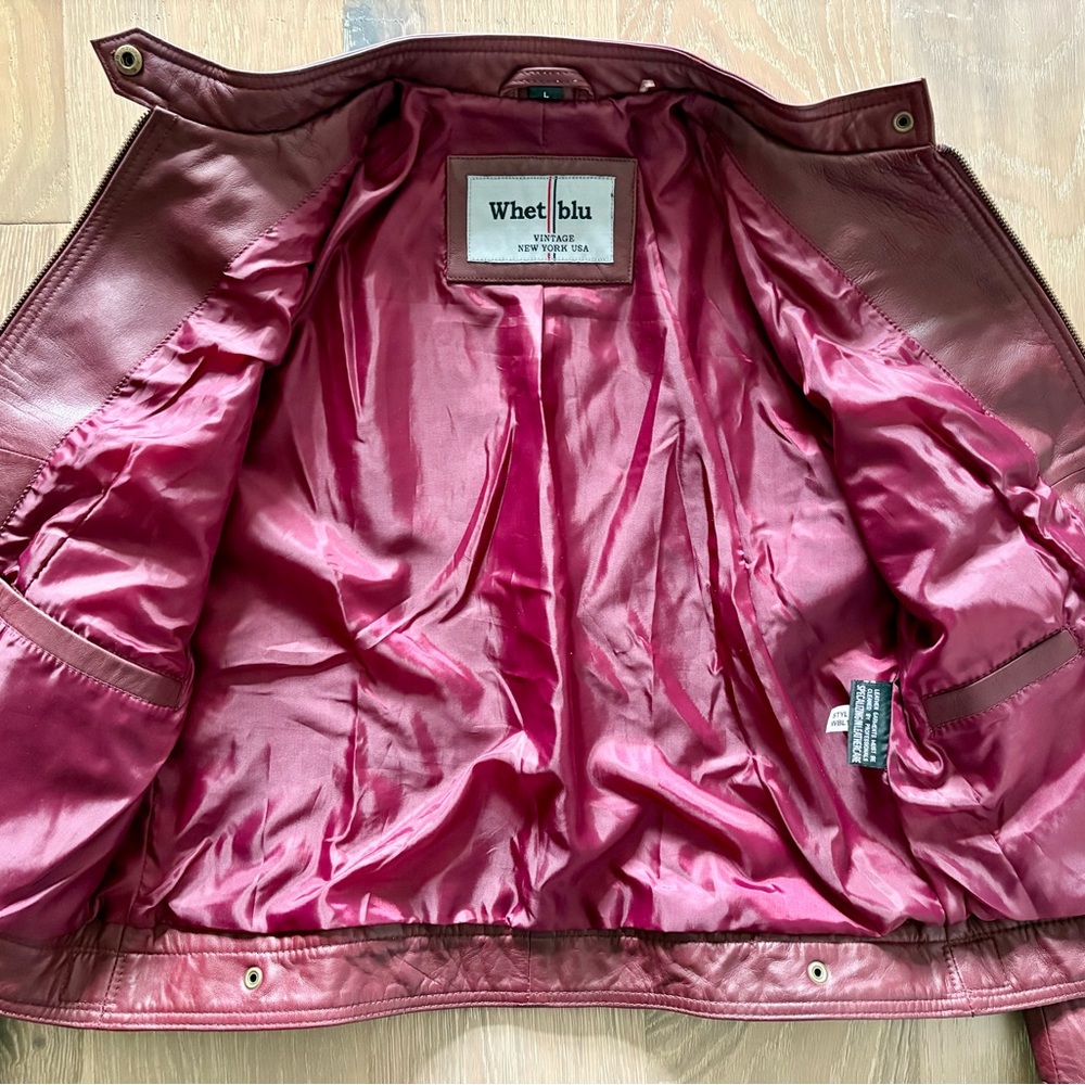 NWOT Women's Whet Blu Oxblood Real Leather Jacket Large - Picture 5 of 9